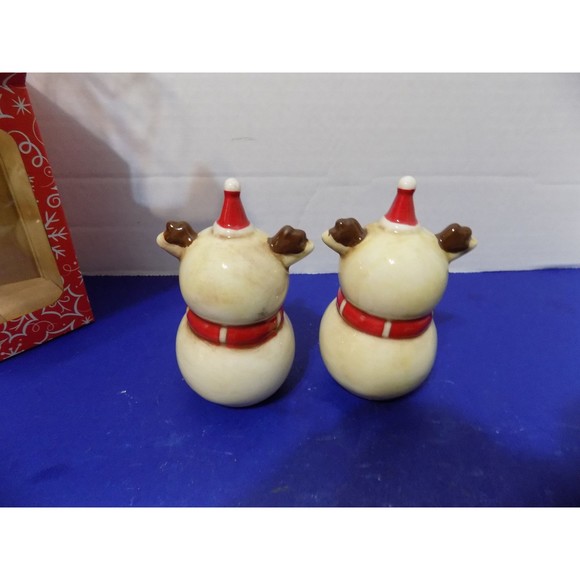 NEW Johanna Parker Design Reindeer Salt and Pepper Shakers Noel Holiday Ceramic - Picture 5 of 5